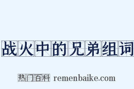 战火中的兄弟组词是什么意思的图片